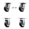 Service Caster 5 Inch Rubber on Aluminum Caster Set with Roller Bearing 2 Swivel Lock 2 Rigid SCC-35S520-RAR-BSL-2-R-2 - alternate 1